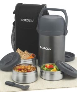 Borosil - Hot-N-Fresh Stainless Steel Insulated Lunch Box, Set of 3 (1pcs 350 ml + 2pcs 420 ml)